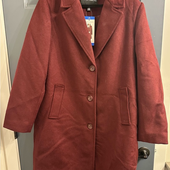 Vince Camuto Wool-Blend Coat | Deep Burgundy | Size L - NWT - Picture 4 of 4